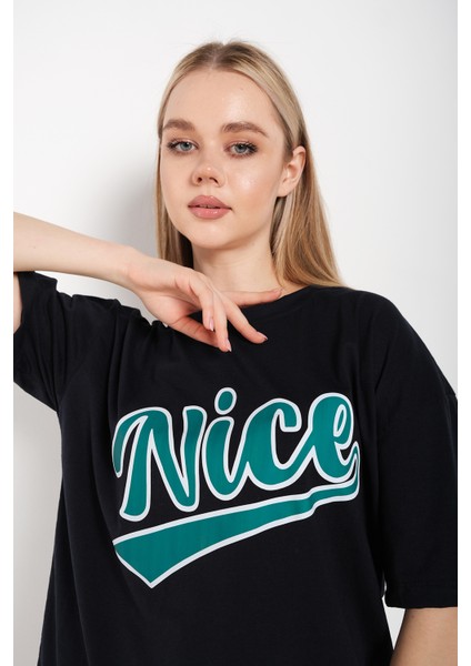 Kadın Nice Baskılı T-Shirt