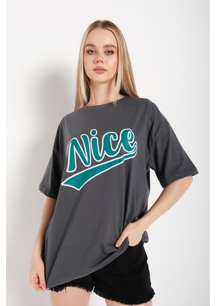 Kadın Nice Baskılı T-Shirt