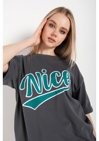 Kadın Nice Baskılı T-Shirt