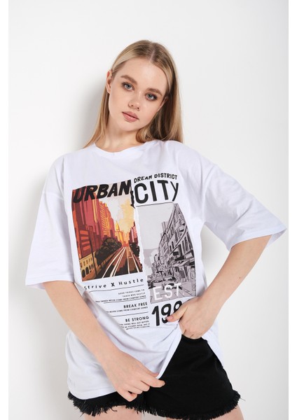 Kadın Urban Baskılı T-Shir fırsatları