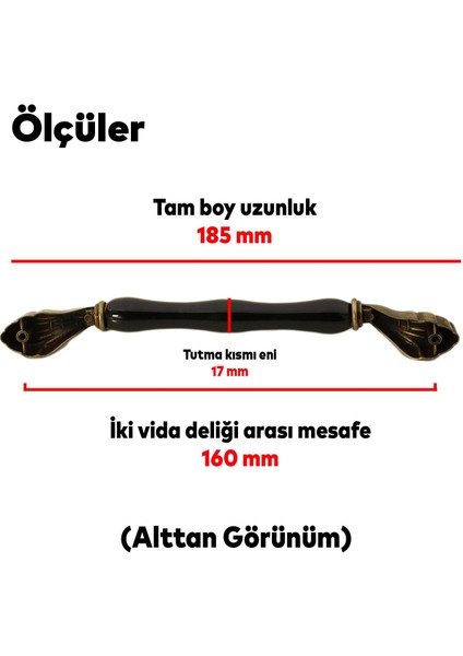 Faviera Lüks Porselen Mobilya Çekmece Dolap Kapak Kulpu Kulbu 160 mm Siyah Antik Sarı fırsatları