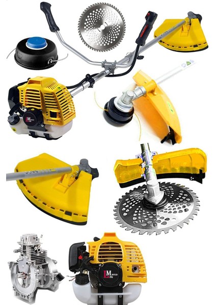 Alman Power 8.9 Hp Yan Tipi Benzinli Ot Çalı Çim Biçme Tırpan Makinesi