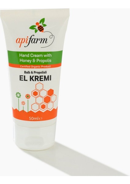 Apifarm Organik Ballı, Propolisli El Kremi 50 ml