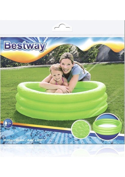 51024 3 Boğum Renkli Şişme Havuz Çocuk Havuzu 102X25 cm