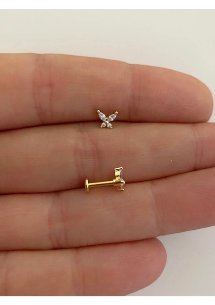 Cerrahi Çelik Tragus,helix,lobe,conch,forward Helix Uyumlu Labret Mini Kelebek Piercing fırsatları