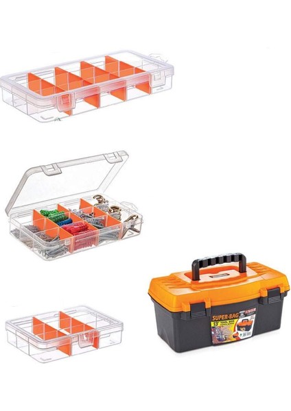 Organizer Kutu Seti Plastik Bölmeli Alet Çantası