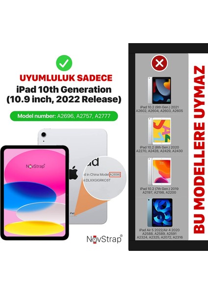 Apple İpad 10. Nesil 10.9 2022 Uyumlu Kılıf A2696 A2557 A2777 360 Uyku Modlu Dönerli Stand