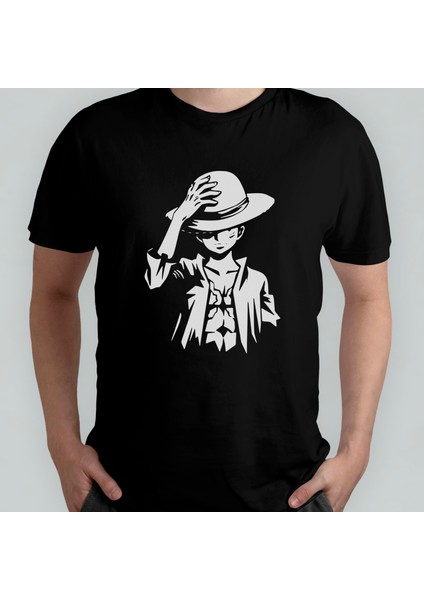 One Piece %100 Pamuklu Bisiklet Yaka T-Shirt Model - 6