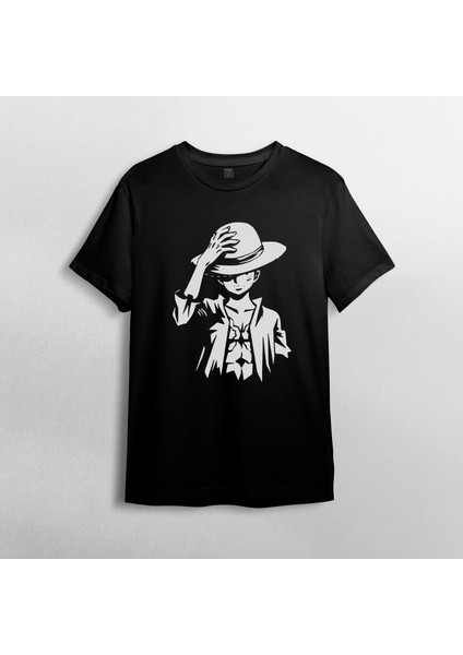 One Piece %100 Pamuklu Bisiklet Yaka T-Shirt Model - 6