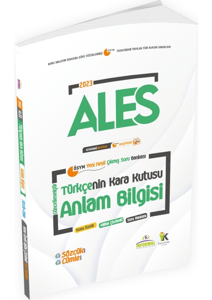 ALES Türkçenin Kara Kutusu Anlam Bilgisi(Sözcük-Cümle)Dijital Çözümlü Konu Özetli Sor Bankası