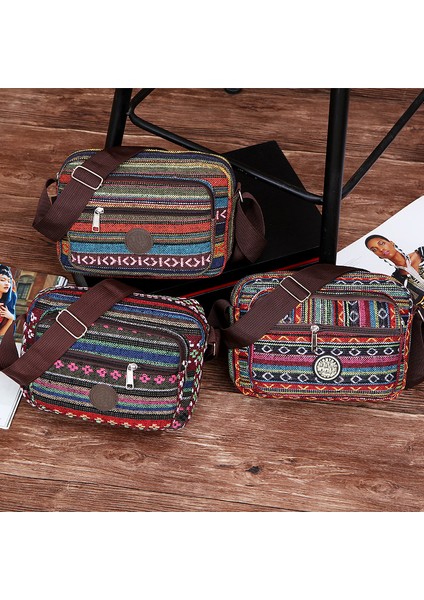 Kadın Çantası Yeni Moda Tuval Çapraz Çanta Orta Yaşlı ve Yaşlı Etnik Tarzı fırsatları