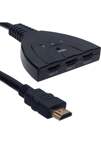 PM-17229 3 Giriş 1 Çıkış HDMI Swıtcher Toplayıcı Aparat 30 cm Kablolu