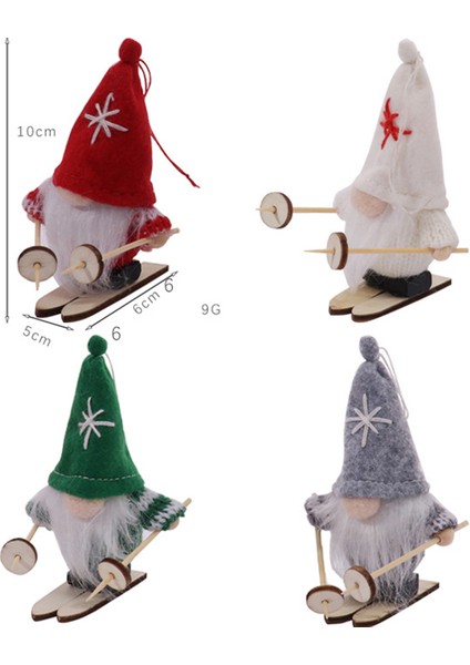 Yılbaşı Dekorları 4pcs Karikatür Kayak Noel Cnomes Noel Claus Bebek Yılbaşı Ağaç Süsleri Çocuk Hediye (Yurt Dışından)