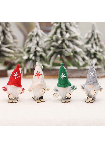 Yılbaşı Dekorları 4pcs Karikatür Kayak Noel Cnomes Noel Claus Bebek Yılbaşı Ağaç Süsleri Çocuk Hediye (Yurt Dışından)