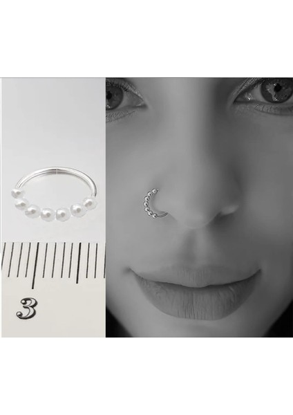 Begonia Accessories 925 Ayar Gümüş 7 Top Halka Hızma Piercing