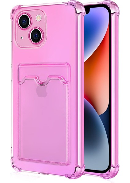 Apple iPhone 14 Card Slot Shock Kılıf Pembe