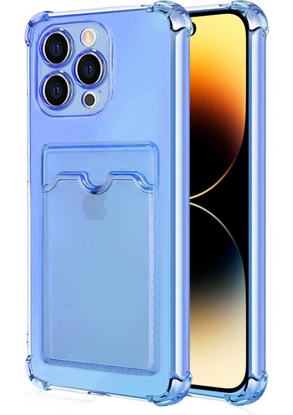 Apple iPhone 14 Pro Max Card Slot Shock Kılıf Mavi