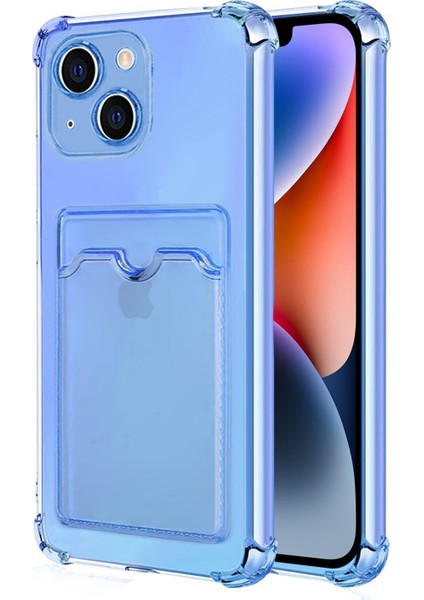 Apple iPhone 14 Card Slot Shock Kılıf Mavi
