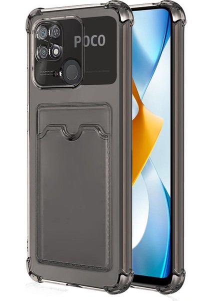 Xiaomi Poco C40 Card Slot Shock Kılıf Füme