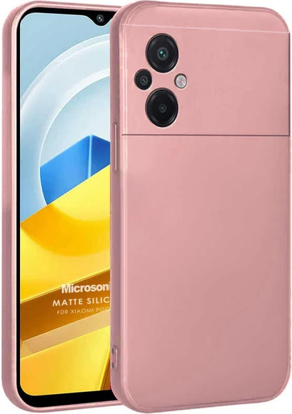 Matte Silicone Xiaomi Poco M5 Kılıf Rose Gold