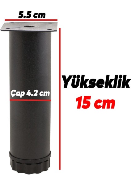 Mobilya Kanepe Baza Koltuk Metal Destek Ayağı Ayarlanabilir Siyah Ayak 15 Cm modelleri