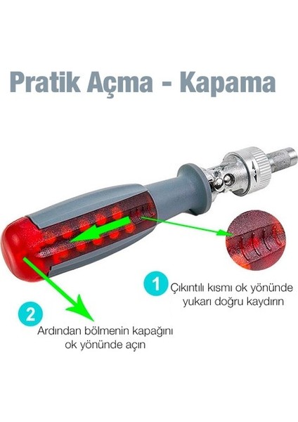 11IN1 Ultra Kaliteli Cırcır Lokma Tornavida Yıldız-Düz-Torx-Y-U Uç Tamir-Tadilat Seti Esnek Başlık Profesyonel Tornavida Tamir Set