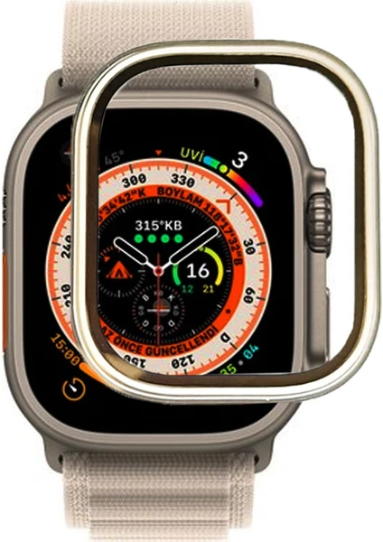 Apple Watch 8 Ultra 49MM Ile Uyumlu Ekran Koruyucu Alpn-07 Temperli Cam Koruyucu