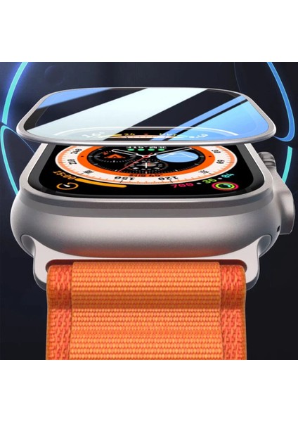 Apple Watch 8 Ultra 49MM Ile Uyumlu Ekran Koruyucu Alpn-07 Temperli Cam Koruyucu