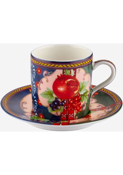 La Vita E Bella Mavi Yeşil Porselen Kahve Fincan Seti 120 ml modelleri