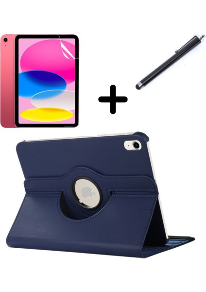 Apple iPad 9. Nesil 8. Nesil 7. Nesil 10.2" Kılıf Dönen Tablet Kilifi Ekran Koruyucu+Kalem 2019 2020 2021