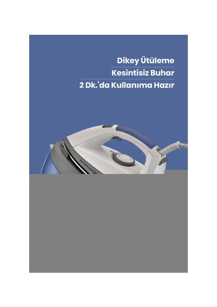 Lokomotif 2350 Watt 6 Bar Seramik Tabanlı Şok 220 gr Buhar Kazanlı İstasyonlu Jenaratörlü Ütü