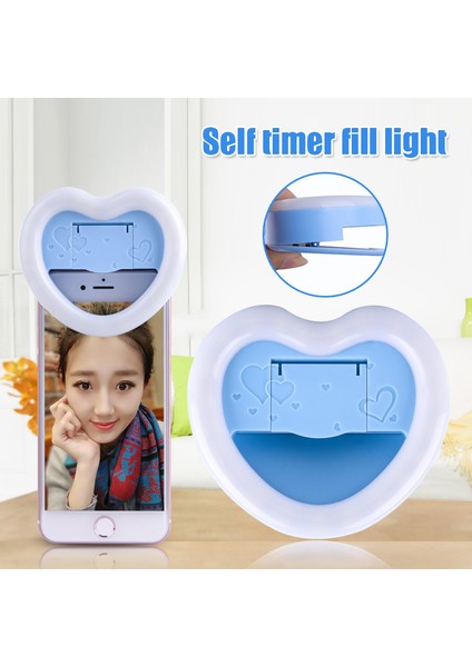 Akıllı Telefon Için Şarj Edilebilir Ayarlanabilir Selfie Halka Işık Aşk Şekli LED Dolgu Işığı Yeni fiyatları