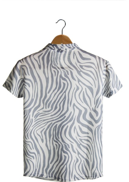 Erkek Kısa Kollu Pamuklu Desenli Slim Fit Apaş Yaka Gömlek 21Y-4300594-06 fırsatları