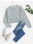 Kadın Crop Basic Bisiklet Yaka Sweatshirt 1