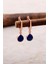 Doğal Lapis Lazuli Taşlı Damla Mini Rose Gümüş Küpe 5869 1