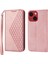 iPhone 14 Çizgiye Karşı Buzağı Dokusu Için Manyetik Cüzdan Pu Deri Kılıf Baskılı Rhombus Desen Stand Kapağı Strap ile (Yurt Dışından) 1