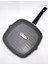 Oluklu Granit Teflon Grill 28CM Kare 8mm Döküm Tava Efsane Alman Greblon Izgara Yanmaz Yapışmz Yüzey 1