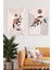 Kanvas Geometric Çiçek Deseni 2'li Tablo Seti 0674 1