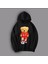 Erkek Siyah Teddy Bear Baskılı Hoodie 1