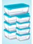 8 Parça Snowbox Saklama Kabı Takımı - Mavi Kapaklı / 4 Büyük + 4 Orta 1