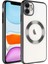 iPhone 11 Kılıf Kamera ve Lens Korumalı Magsafe Şeffaf Renkli Çerçeveli Sert Pc Lüx Kapak 1