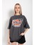 Kadın Füme Aloha Baskılı Oversıze T-Shirt 2