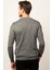 Slim Fit Bisiklet Yaka Kendinden Desenli Erkek Kazak KZ210003-DGR 4