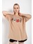 Kadın Coffee Baskılı Oversize T-Shirt 2