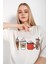 Kadın Coffee Baskılı Oversize T-Shirt 4