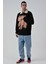 R-5679 Yaka Kürklü Ayı Baskılı 3 Ip Şardonlu Sweatshirt 5