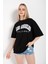 Kadın Los Angeles California Baskılı Oversize T-Shirt 1