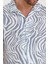 Erkek Kısa Kollu Pamuklu Desenli Slim Fit Apaş Yaka Gömlek 21Y-4300594-09 5