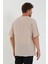 Erkek Bej Açık V Yaka Oversize Kısa Kollu Çizgili Gömlek 22Y-4300634-1 4