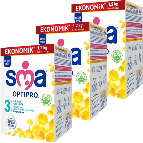 Sma Optipro Probiyotik 3 1- 3 Yaş Devam Sütü 1200 gr x 3 Adet